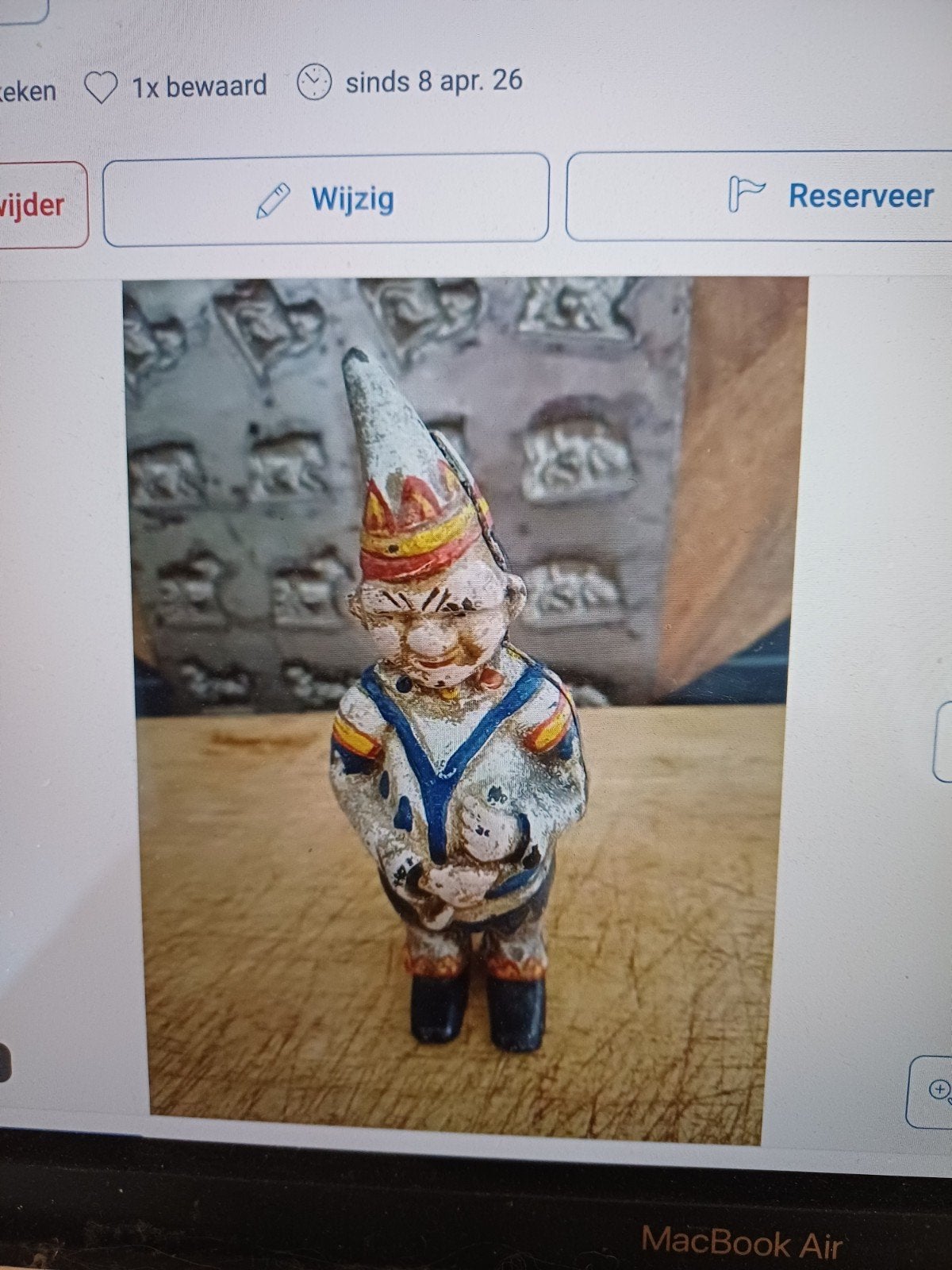 Antieke Franse zwaar ijzeren Spaarpot Kabouter, Verzenden