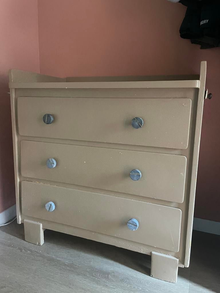 Retro commode, Ophalen, Gebruikt, 50 tot 100 cm, 3 of 4 laden