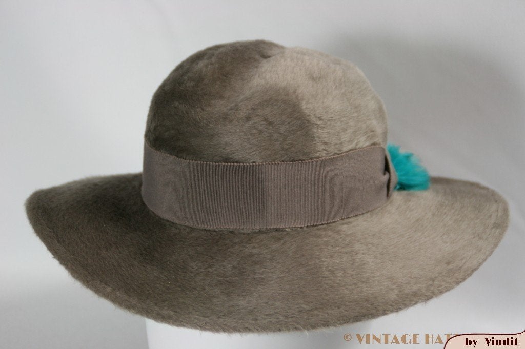 Vintage Dameshoed Mayser-Milz grijs haarvilt 56, Kleding | Dames, 56 of 57 cm (M, 7 of 7⅛ inch), Mayser-Milz, Hoed, Ophalen of Verzenden