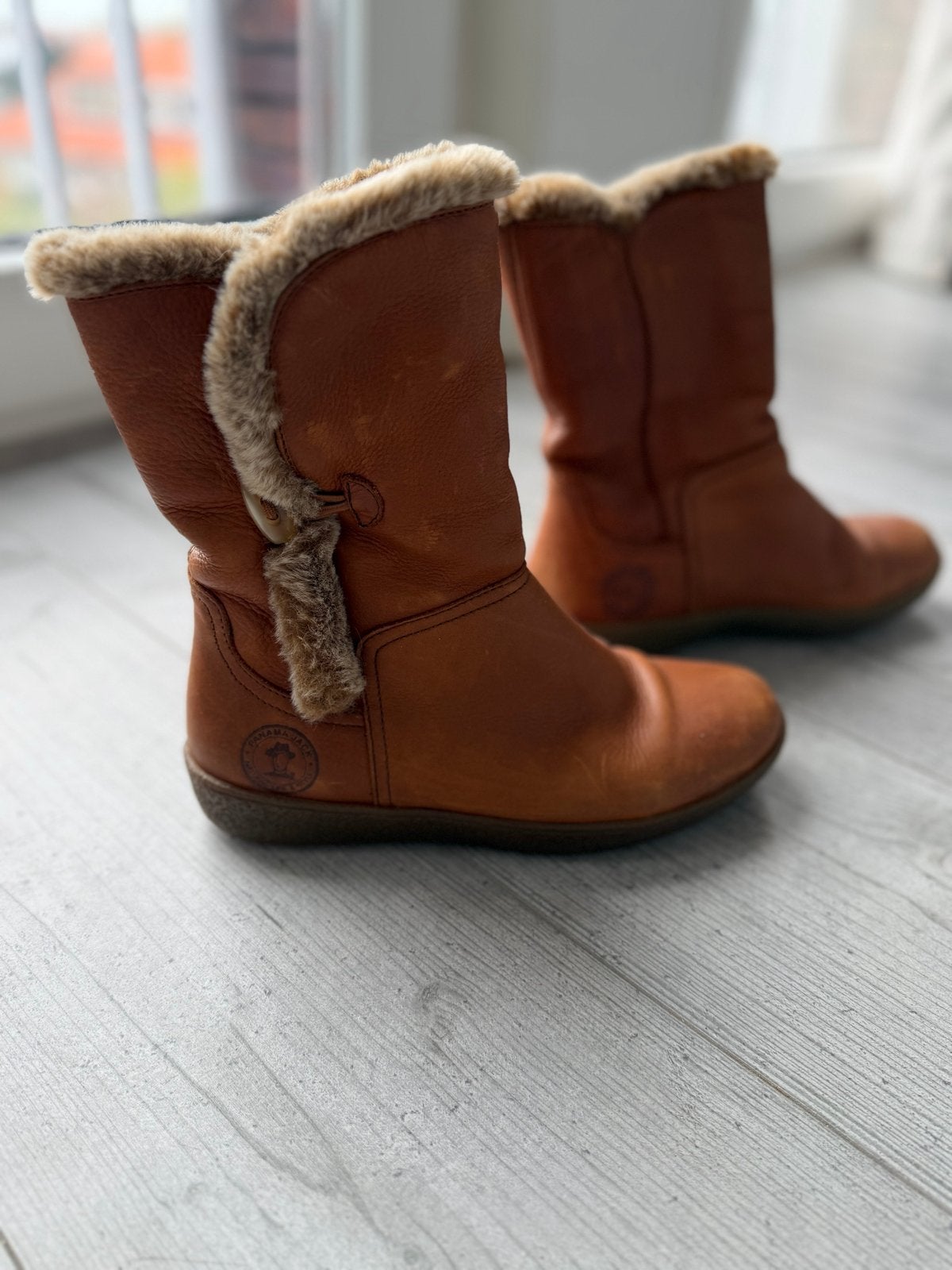 Panama Jack bruine leren laarzen met bont, maat 38, Kleding | Dames, Schoenen, Ophalen of Verzenden, Gedragen, Bruin, Lage of Enkellaarzen