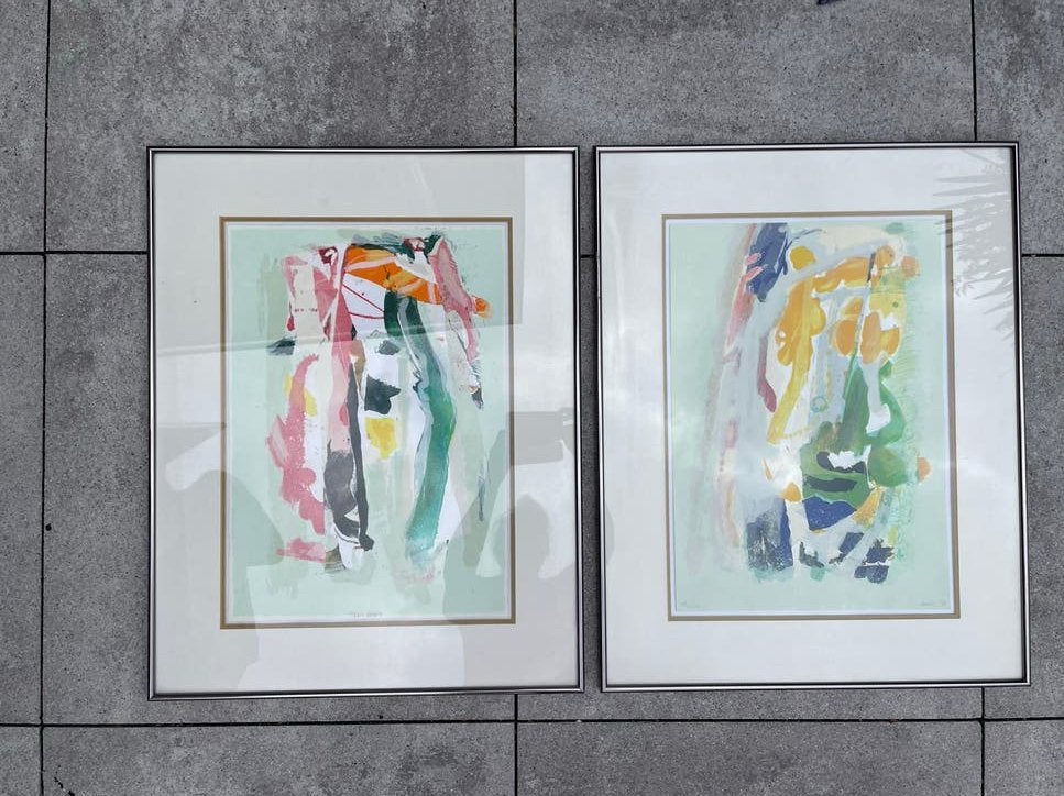 Patty Harpenau - Twee ingelijste zeefdrukken, gesigneerd, Antiek en Kunst, Ophalen