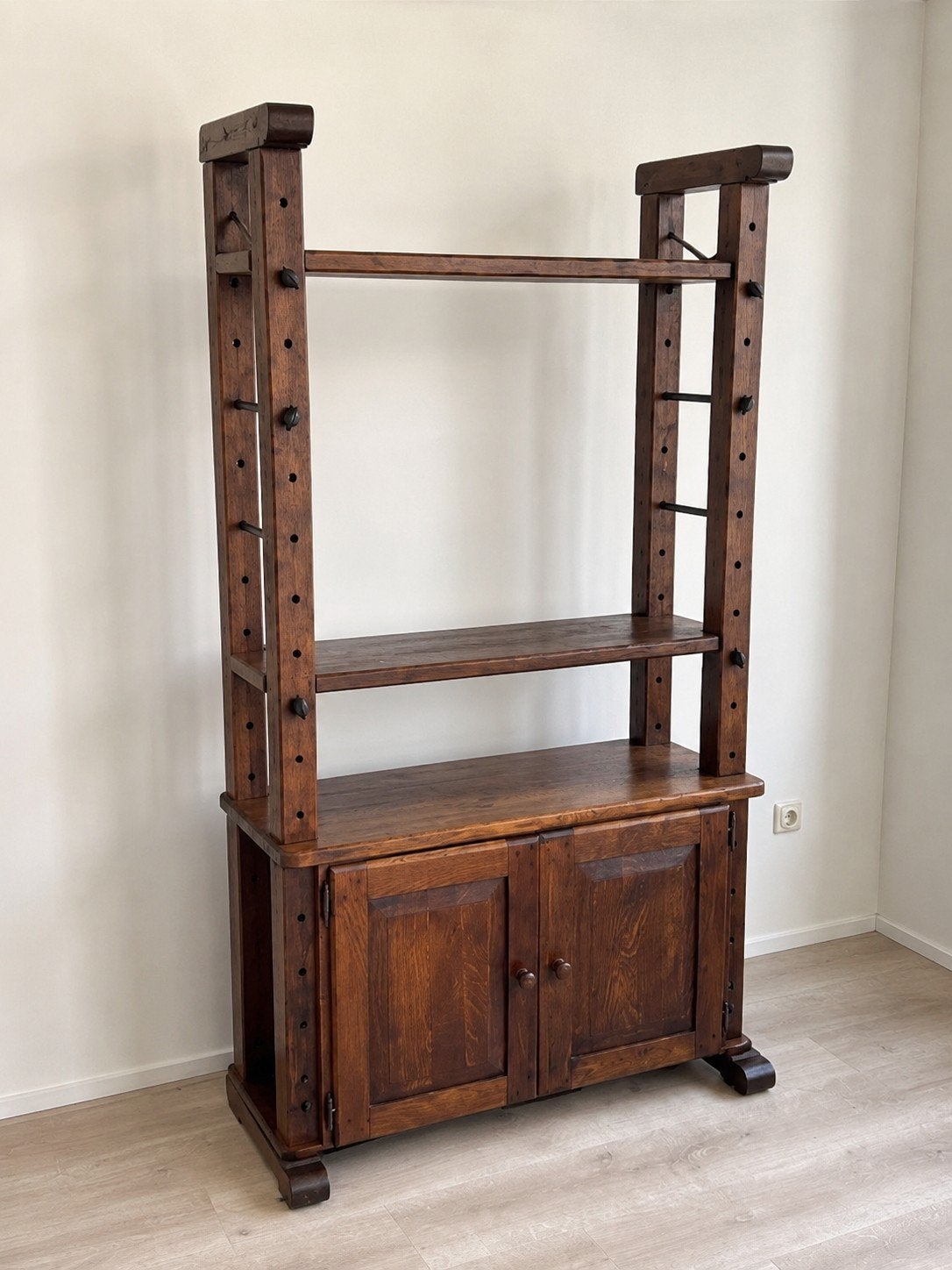 Oude houten kaaskast / boekenkast - eiken, Huis en Inrichting, Ophalen of Verzenden, Gebruikt