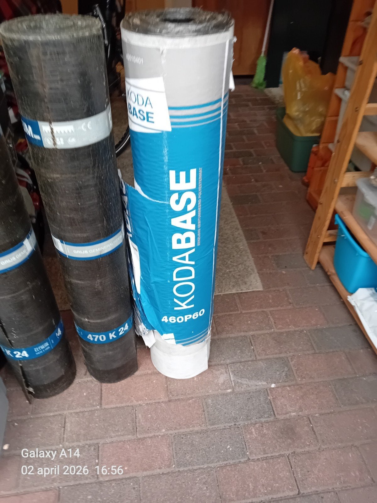 3 rollen dakbedekking 2 x toplaag 5 bij 1 mtr grijze leislag, Doe-het-zelf en Verbouw, Overige materialen, Zwart, Ophalen of Verzenden