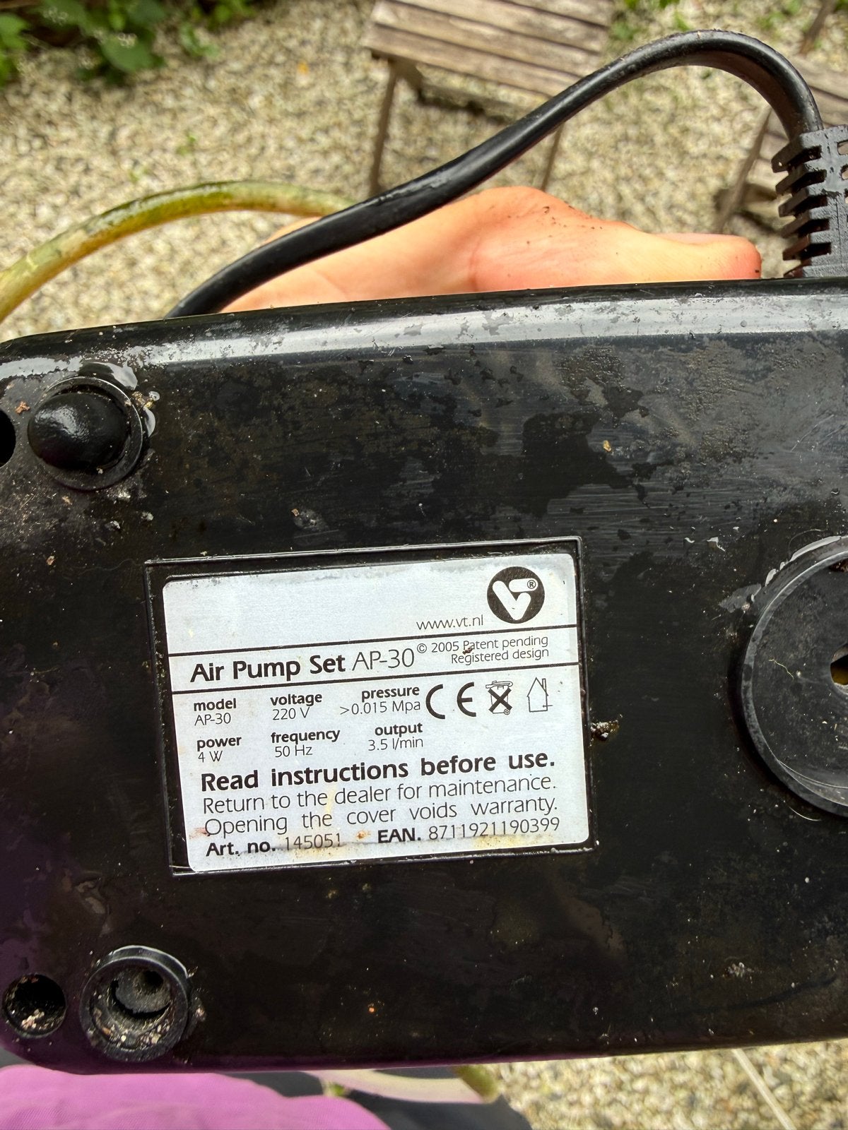 Air pump set AP-30 waterpomp vijver, Ophalen