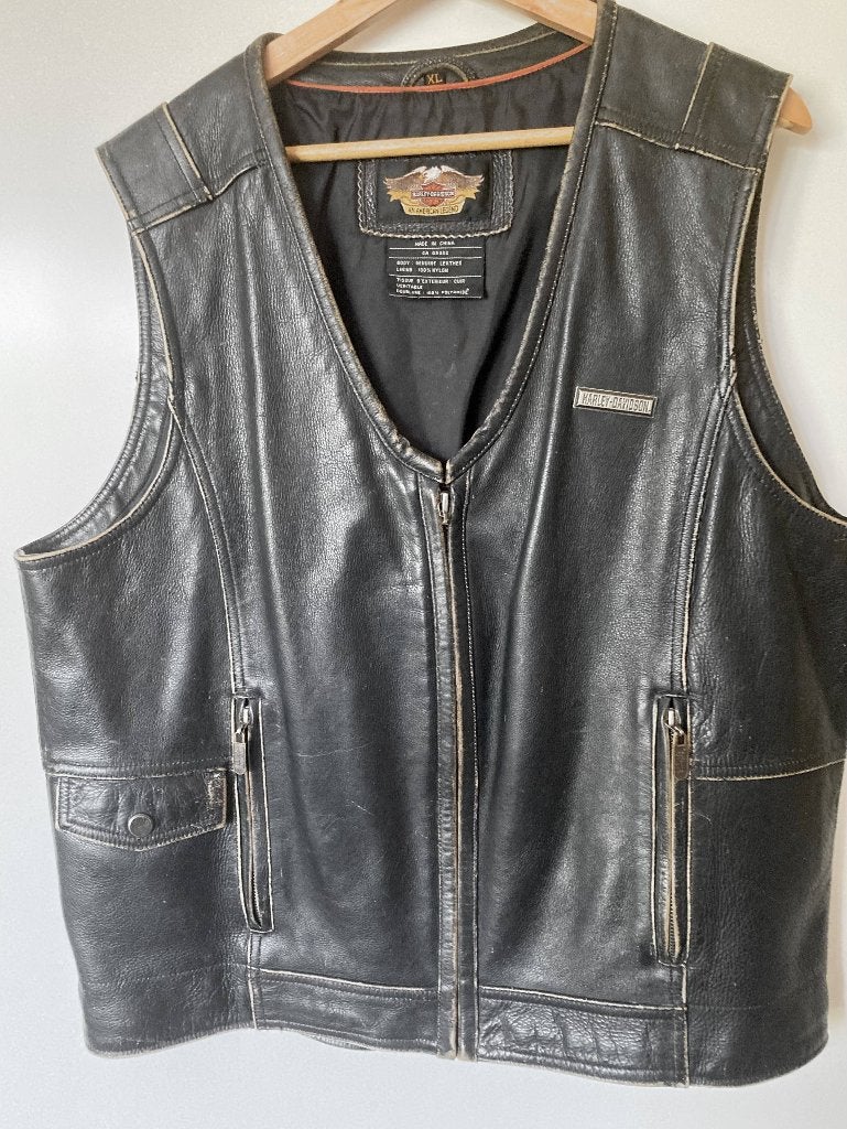 Harley Davidson leren vest heren - MT-XL, Motoren, Kleding | Motorkleding, Ophalen of Verzenden, Tweedehands, Heren, Jas | leer