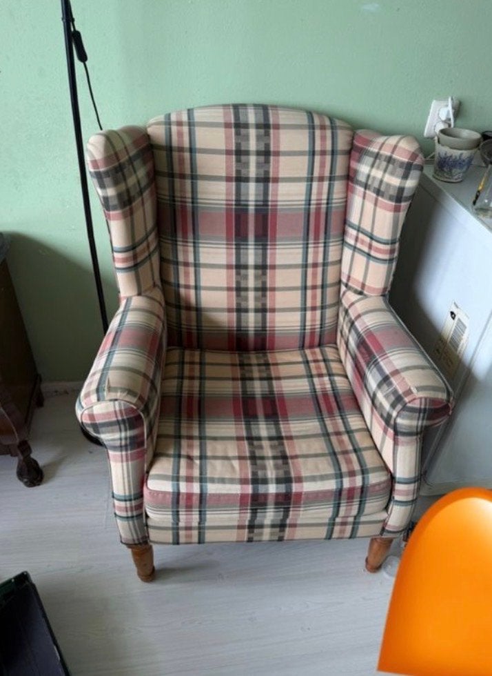 vintage armchair, Ophalen, Gebruikt, Stof, 75 tot 100 cm