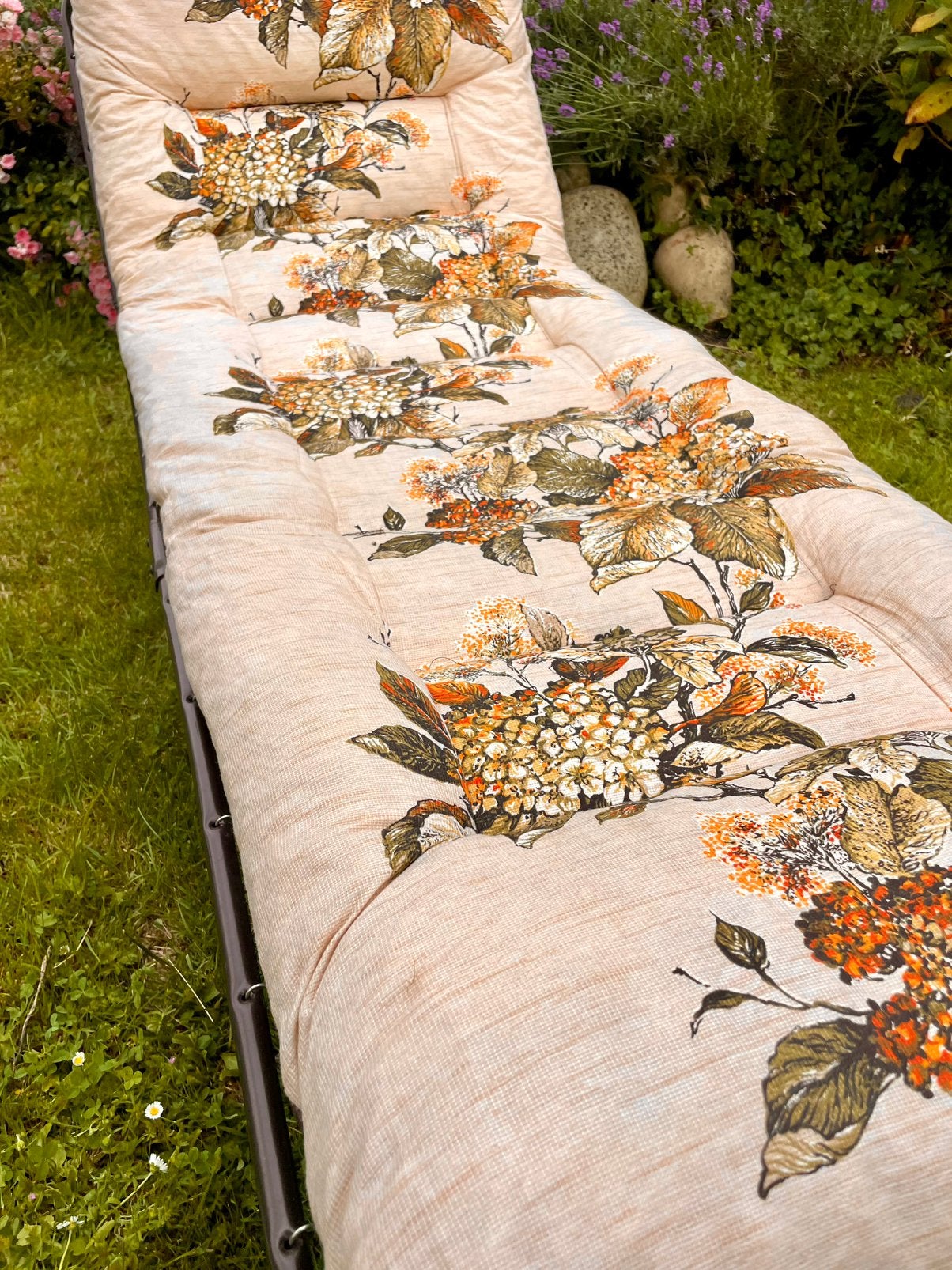 Prachtige originele set van 2 retro jaren ’70 ligbedden, Tuin en Terras, Ligbedden, Ophalen, Zo goed als nieuw, Verstelbaar
