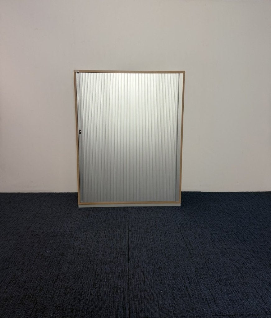 Roldeurkast Palmberg, kersen havanna/aluminium, 156 x 120 cm, Ophalen, Gebruikt
