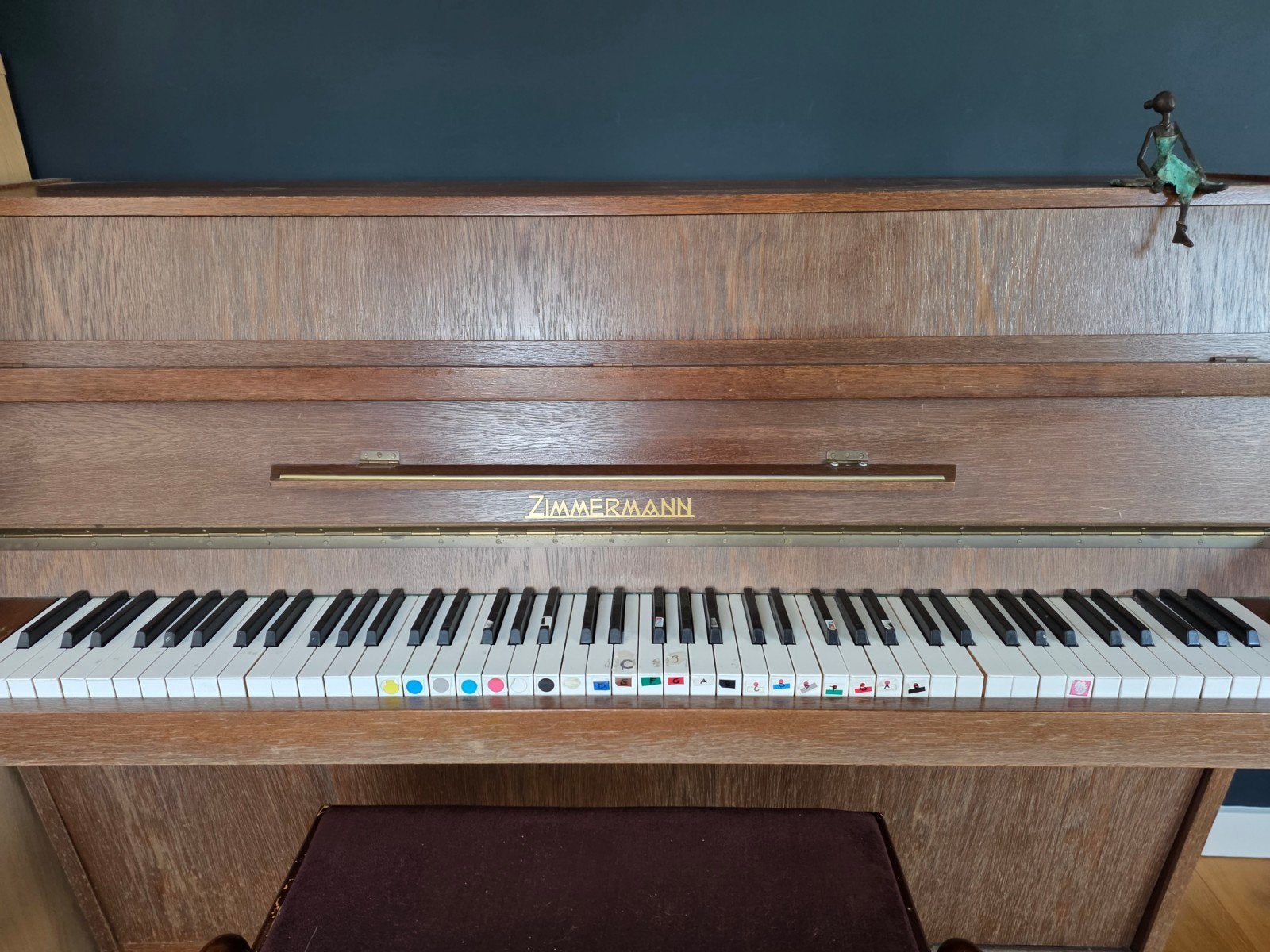 Bruine Zimmermann piano / aan een nieuwe pianist toe!, Ophalen, Gebruikt, Bruin, Piano