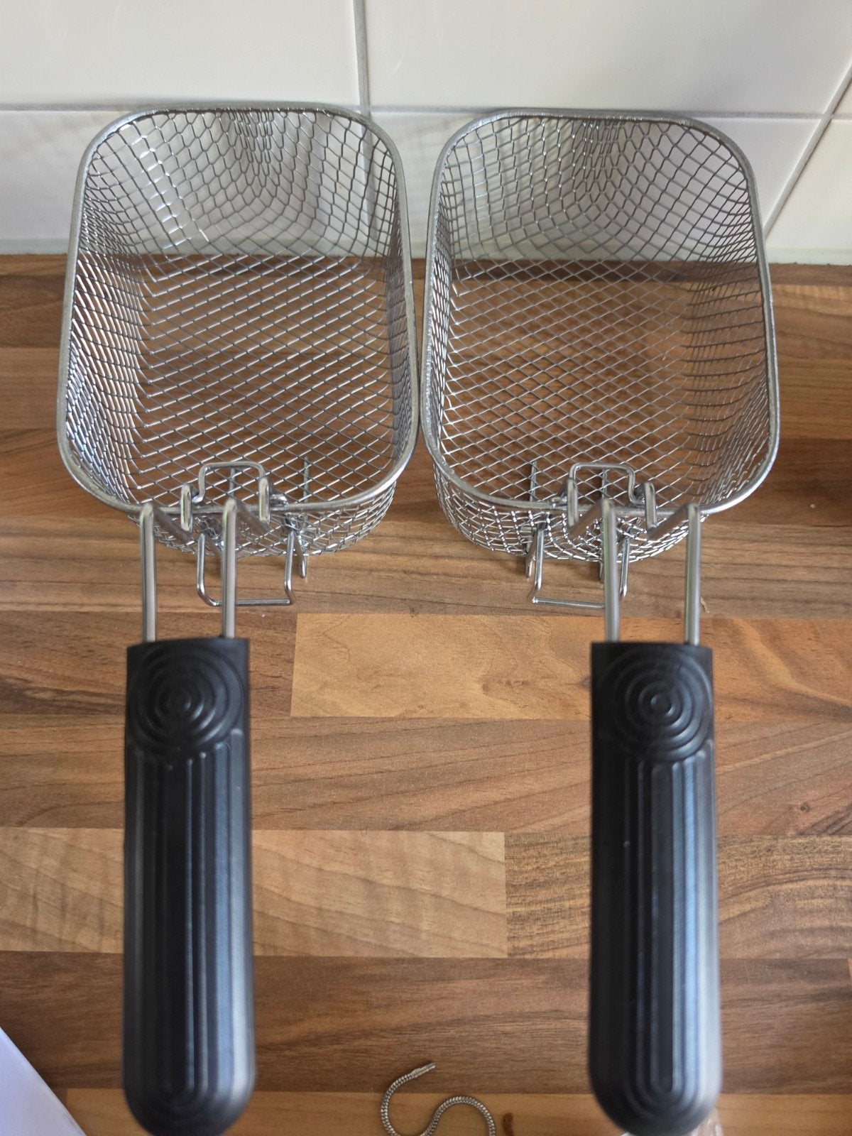 Set van 2 frituurmanden voor dubbele friteuse, Minder dan 1 liter, Ophalen of Verzenden, Zo goed als nieuw, Duo-friteuse