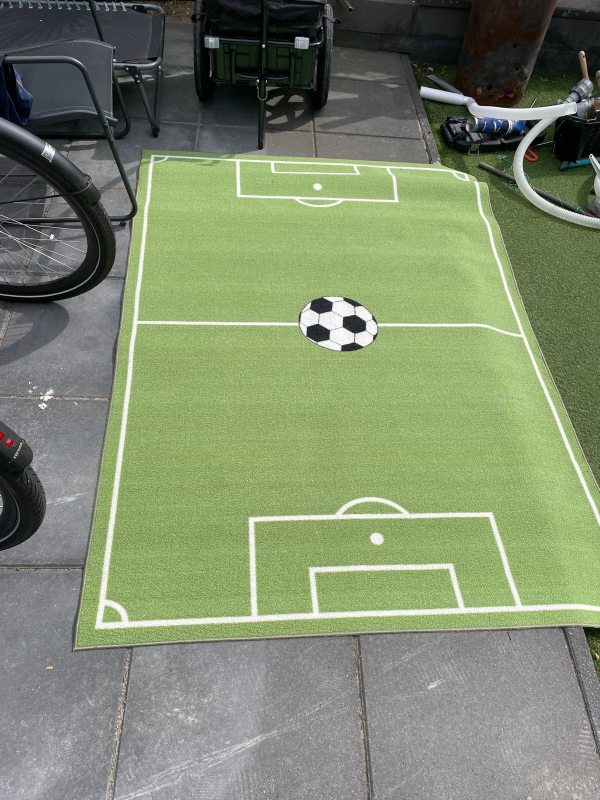 Voetbalveld Vloerkleed - Speelkleed voor Kinderkamer, Ophalen, Gebruikt, 100 tot 150 cm, 50 tot 100 cm