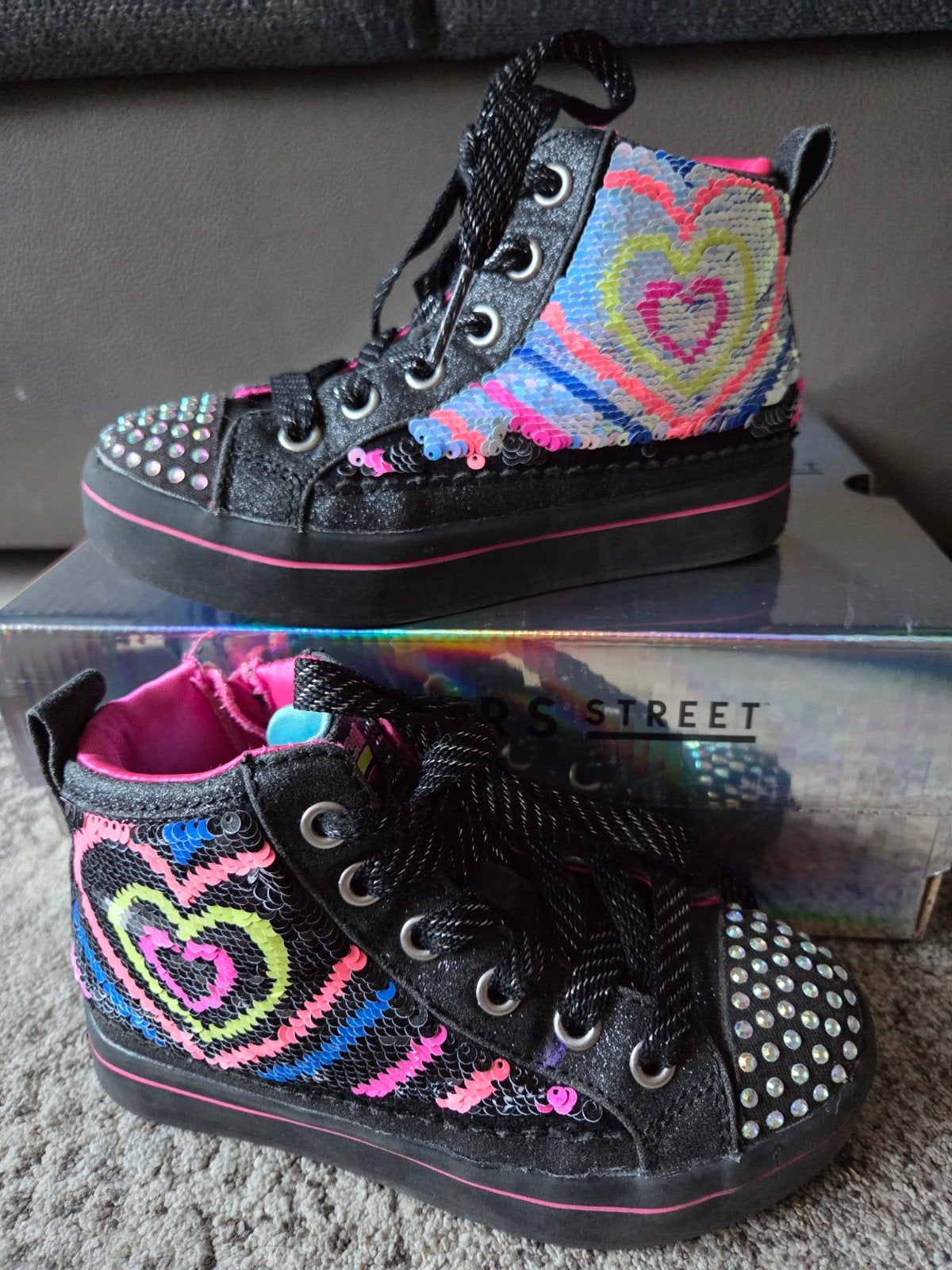 Skechers Street Meisjes Schoenen met Pailletten en Hartjes, Meisje, Schoenen, Zo goed als nieuw, Skechers