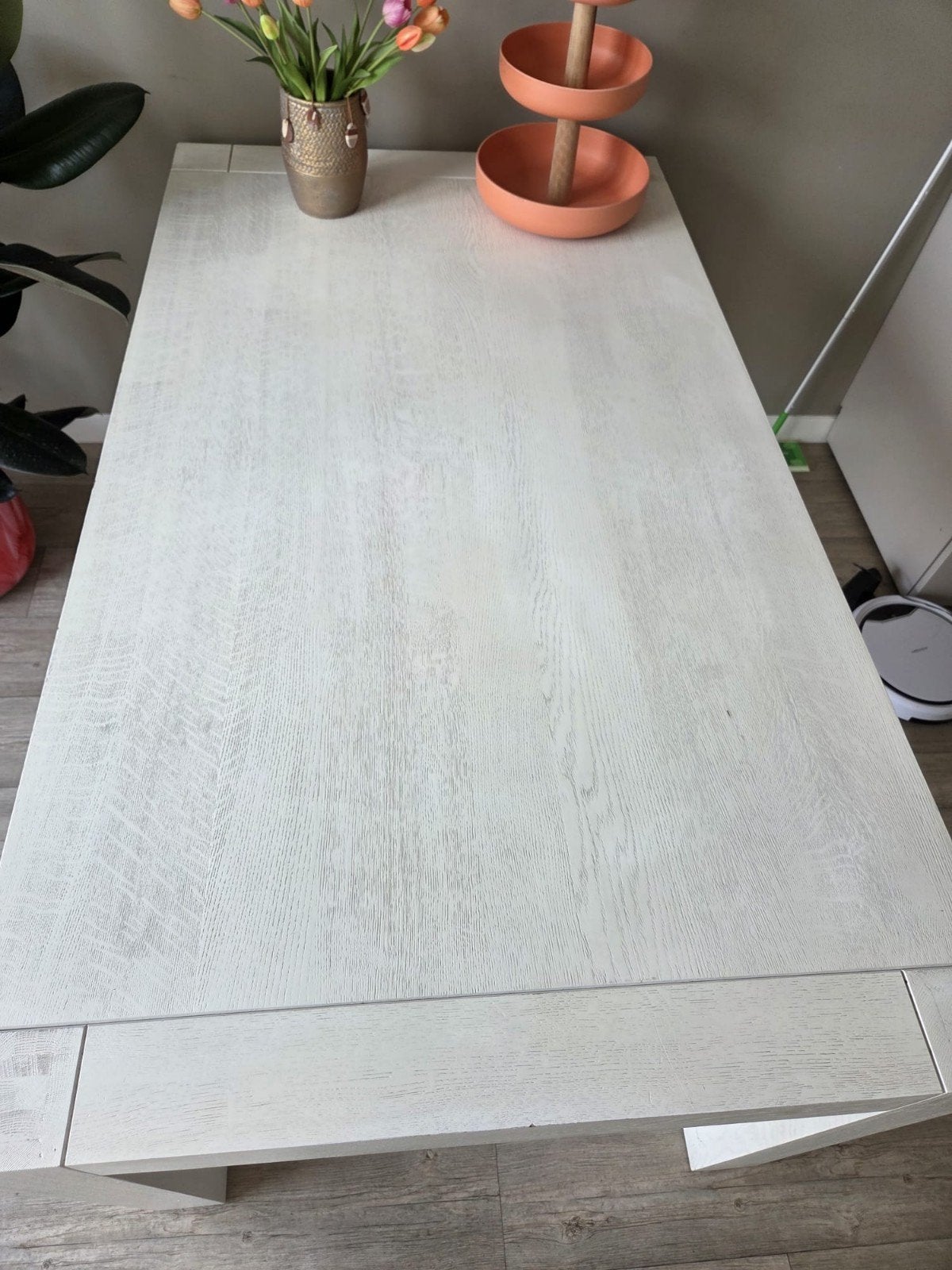 massieve witte eettafel, Ophalen, Gebruikt, 50 tot 100 cm, 150 tot 200 cm