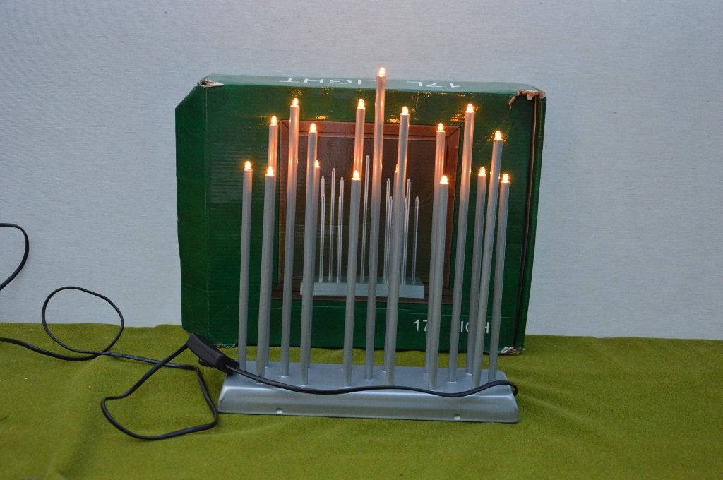 Rustieke vintage kerstverlichting / vensterbankverlichting, Ophalen of Verzenden, Gebruikt
