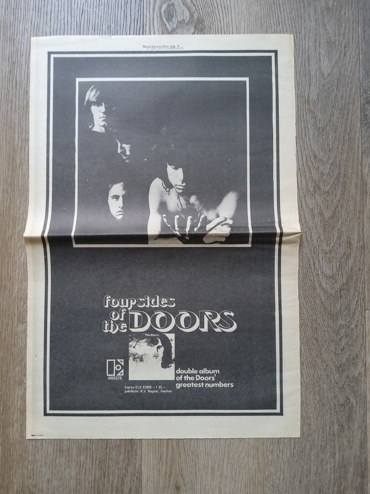 The Doors:  Promo  4 sides of the Doors  A3 FORMAAT, Ophalen of Verzenden, Foto of Kaart