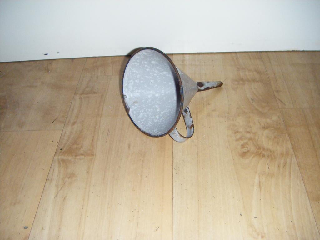 Oude, kleine, grijs emaille trechter,17cm, Ophalen of Verzenden