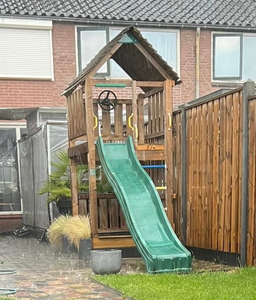 Glijbaan met zandbak, Ophalen, Gebruikt, Glijbaan
