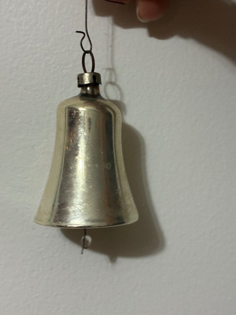 Vintage handgeblazen glazen kerstklok Czechoslovakia '30 '50, Ophalen of Verzenden, Gebruikt