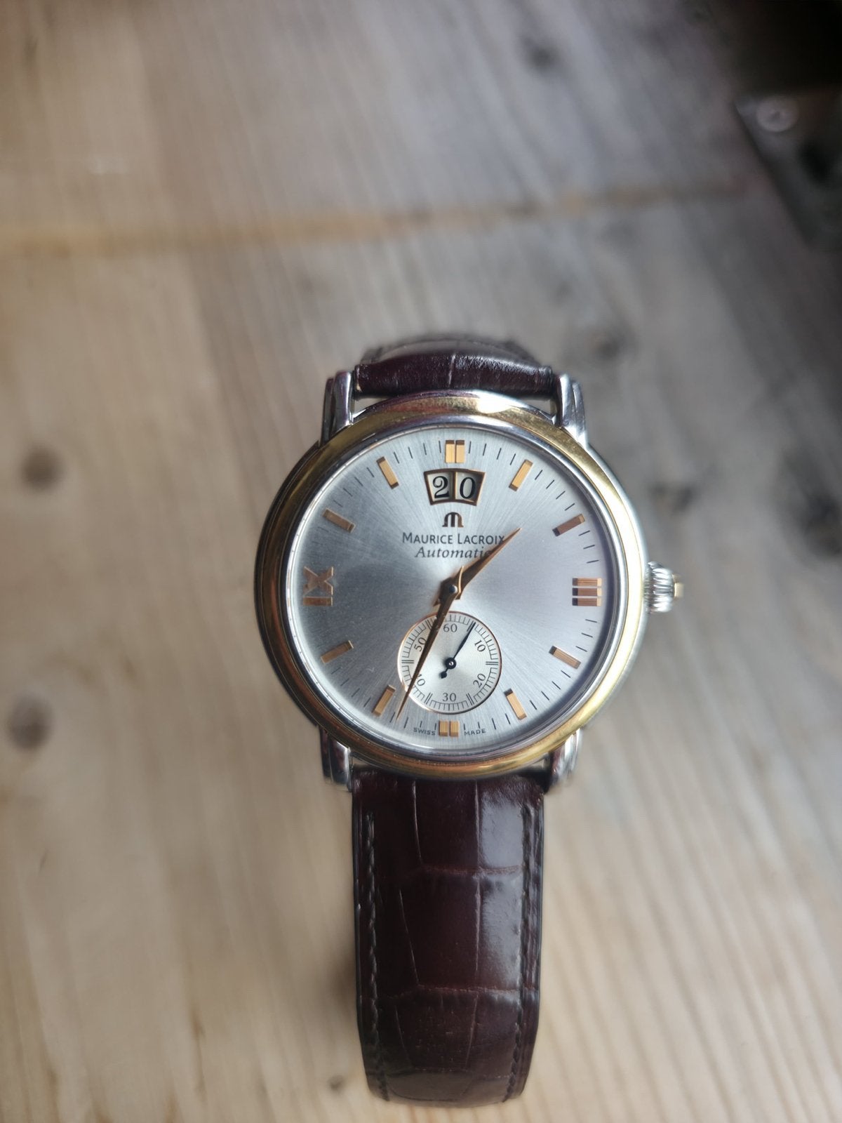 Maurice Lacroix Masterpiece Automatic Horloge, Overige merken, Leer, Staal, Polshorloge