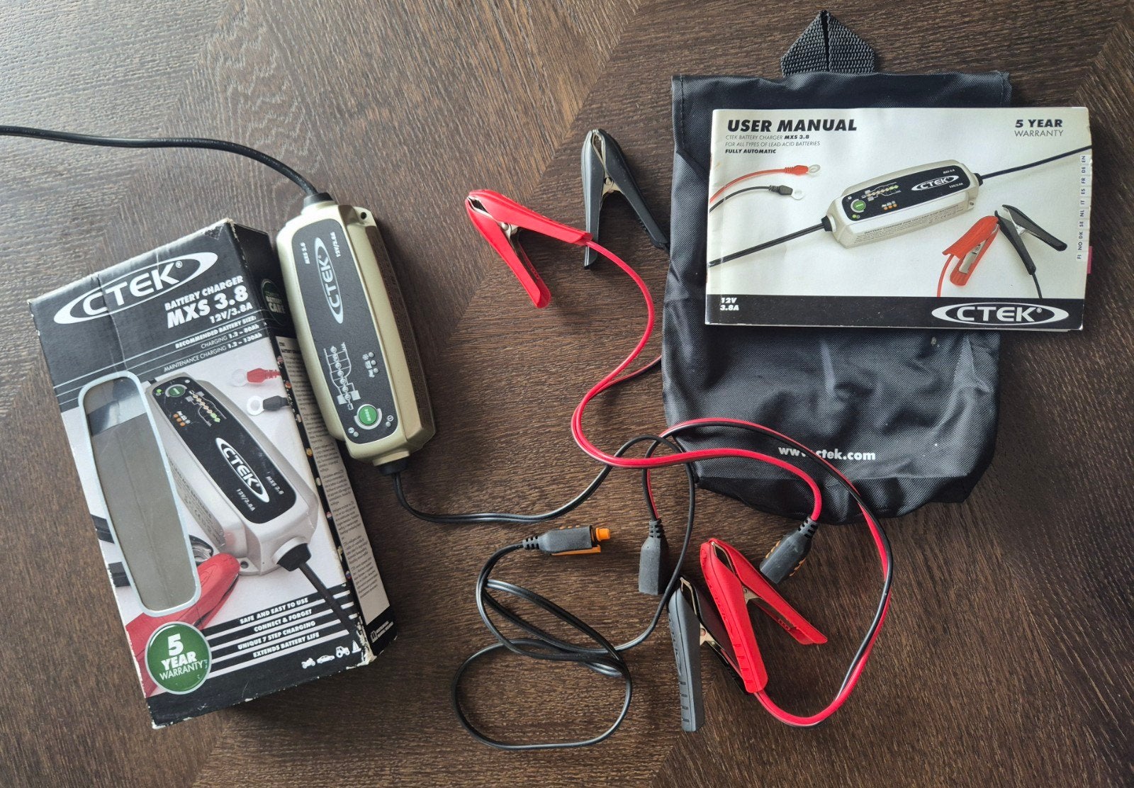 CTEK MXS 3.8 Acculader 12V/3.8A - Compleet met accessoires, Auto-onderdelen, Gebruikt, Universele onderdelen