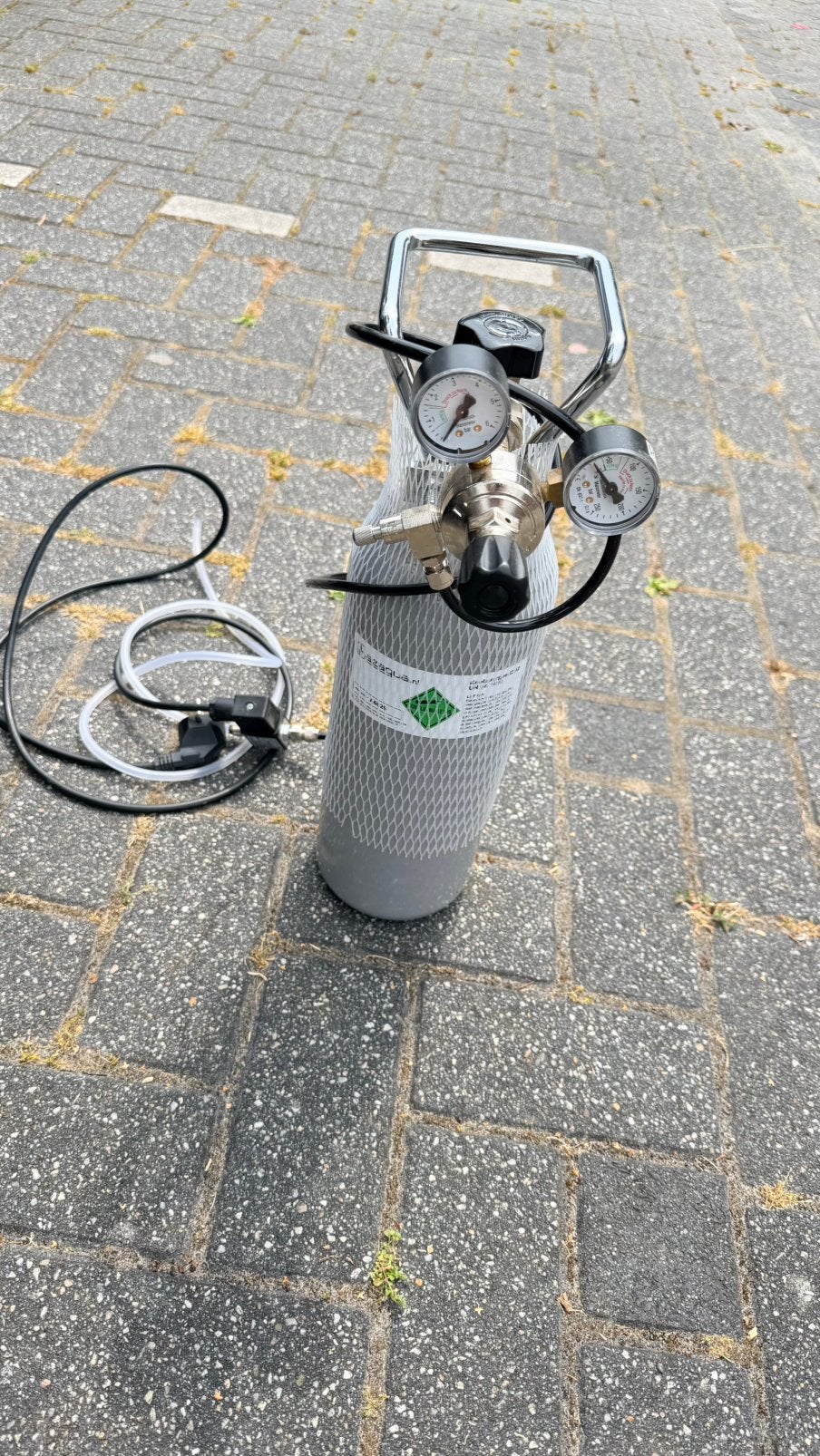 50€ co2 fles met drukventiel, Ophalen, Zo goed als nieuw