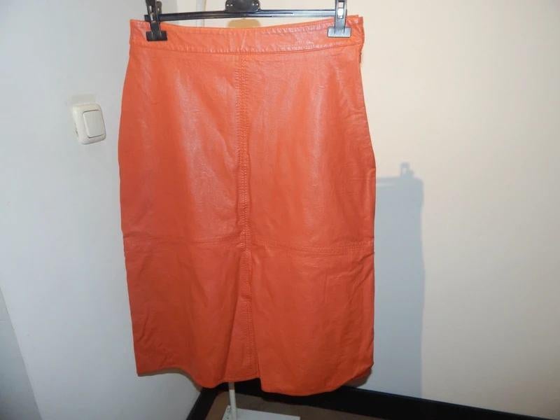 Studio Anneloes leder look rok mooie warme oranje tint M, Maat 38/40 (M), Studio Anneloes, Verzenden, Oranje