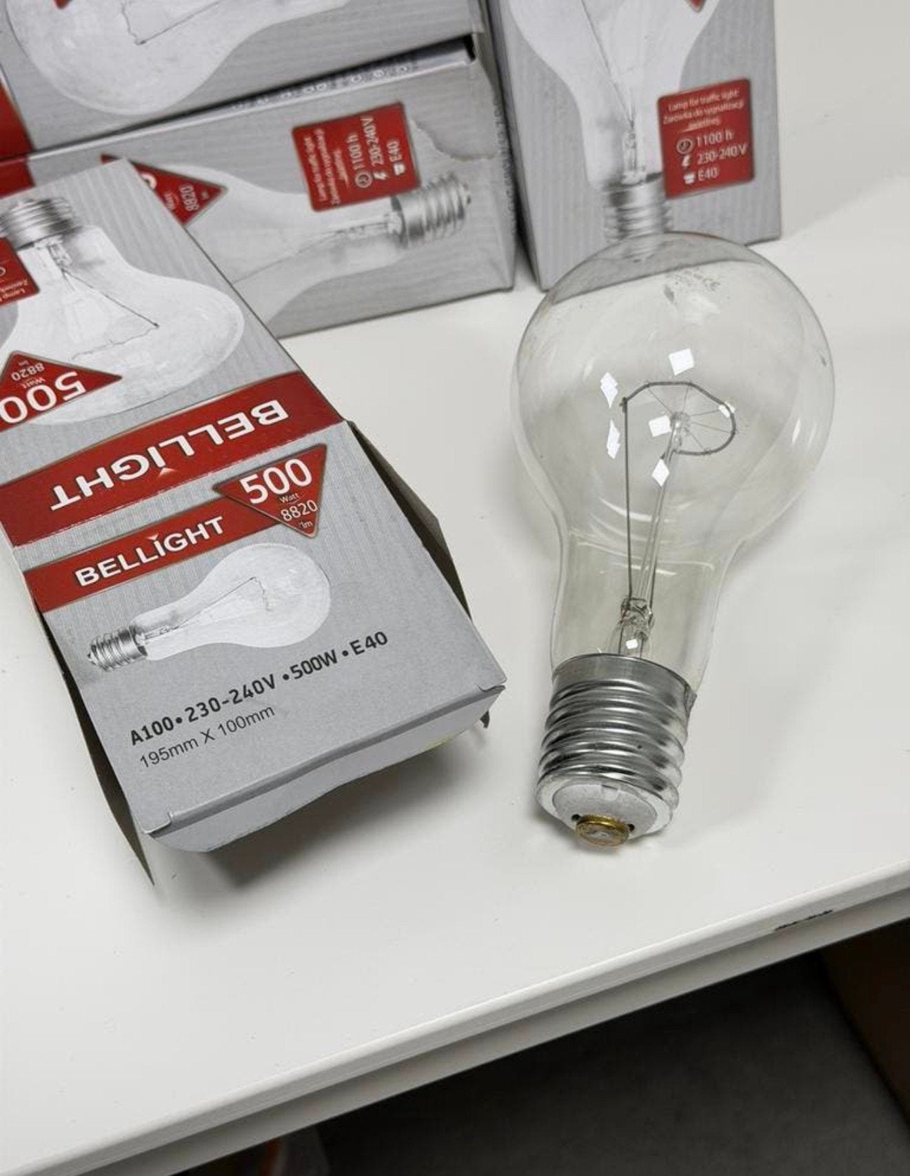 6x Bellight 500W Verkeerslichtlamp E40 230V Nieuw 500 watt !, Gloeilamp, 60 watt of meer, Nieuw, Ophalen of Verzenden