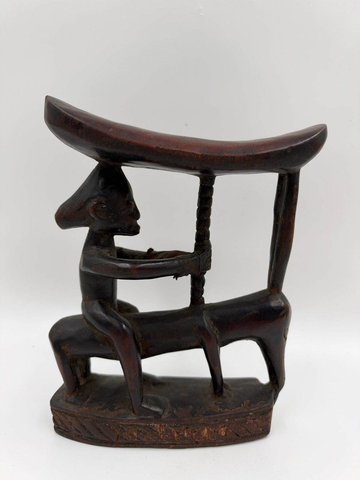 Luba Kinkondkja Headrest - Luba - DR Congo, Antiek en Kunst, Hout, Bruin, Afrika, Ophalen of Verzenden