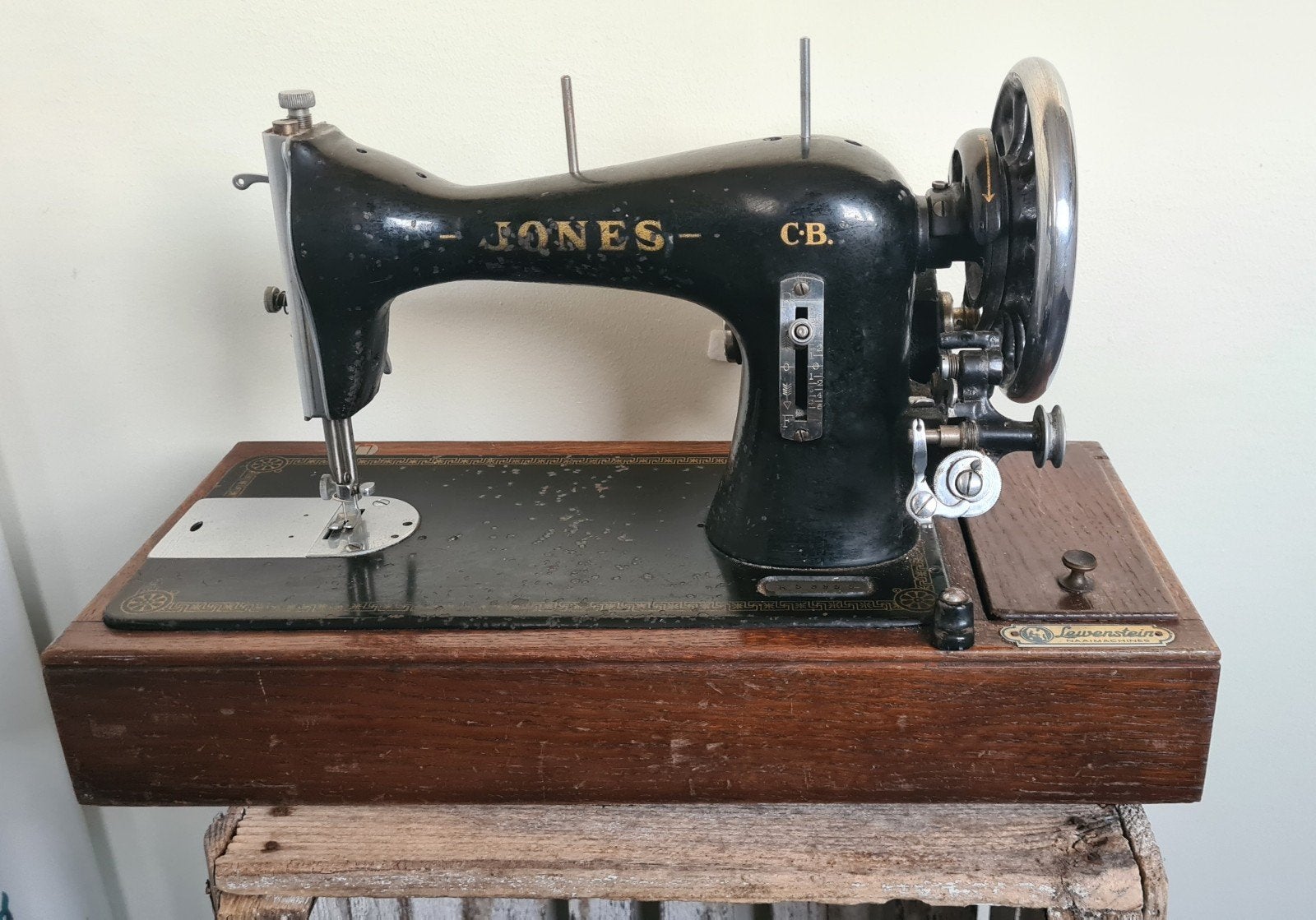 Jones CB naaimachine met Lewenstein motor - jaren 50, Ophalen of Verzenden