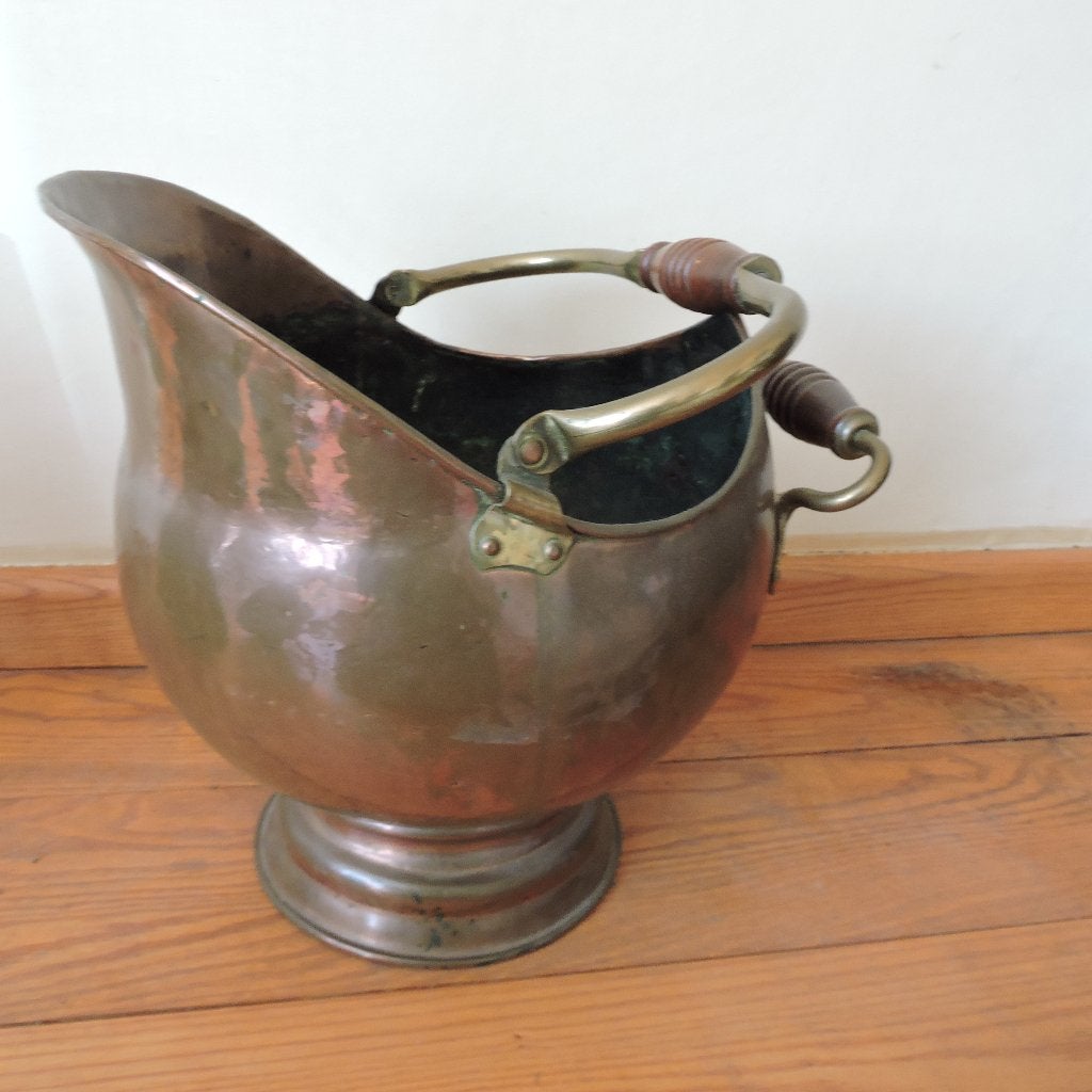 Mooi grote koperen kolen bak koper kolenkit bloembak 36 cm, Ophalen of Verzenden, Koper