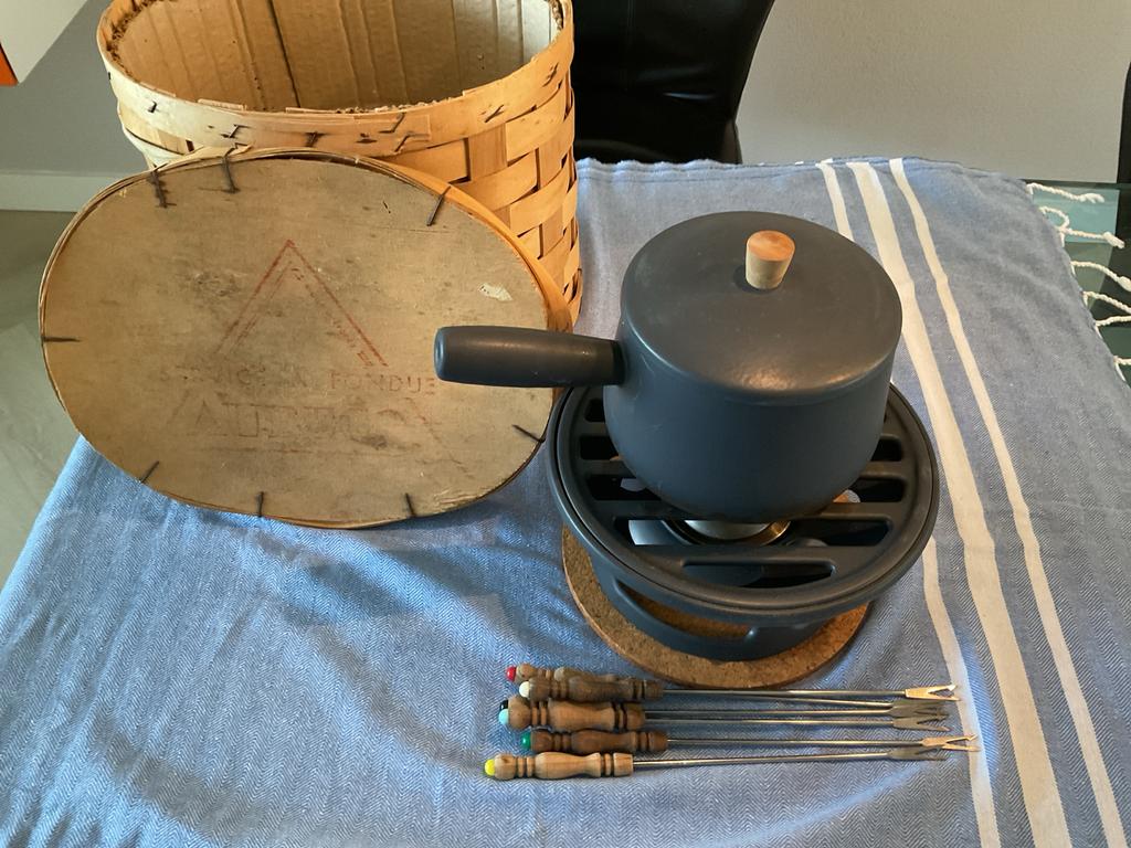 Aubecq fondueset van de Bijenkorf, Ophalen of Verzenden, Zo goed als nieuw, Brander, Fondueset