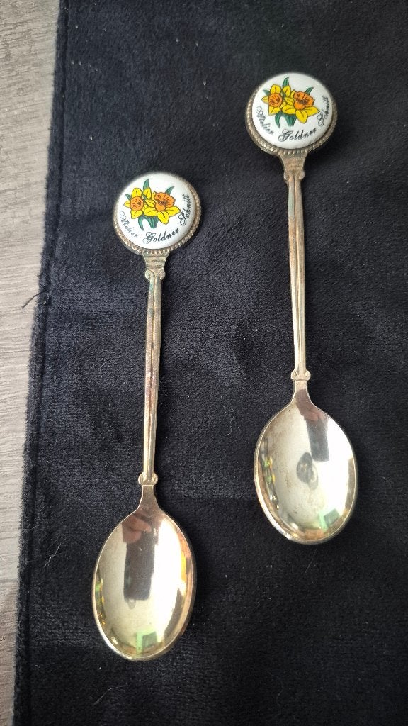 2 Vintage theelepeltjes Atelier Goldner, Huis en Inrichting, Theelepel, Gebruikt, Los bestek, Ophalen of Verzenden