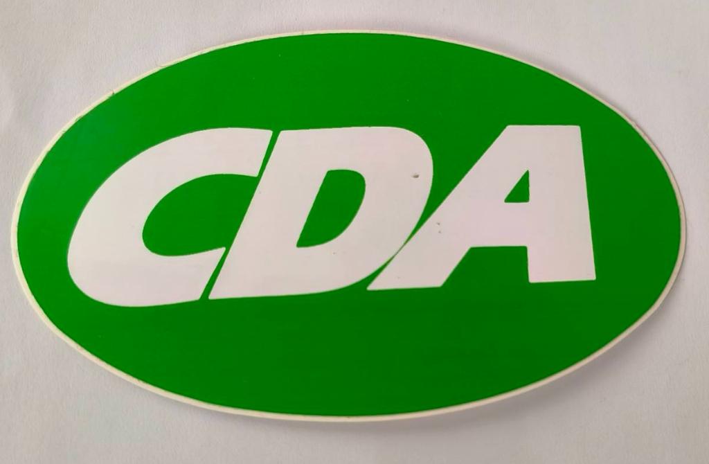 Sticker CDA (8), Ophalen of Verzenden, Zo goed als nieuw, Bedrijf of Vereniging