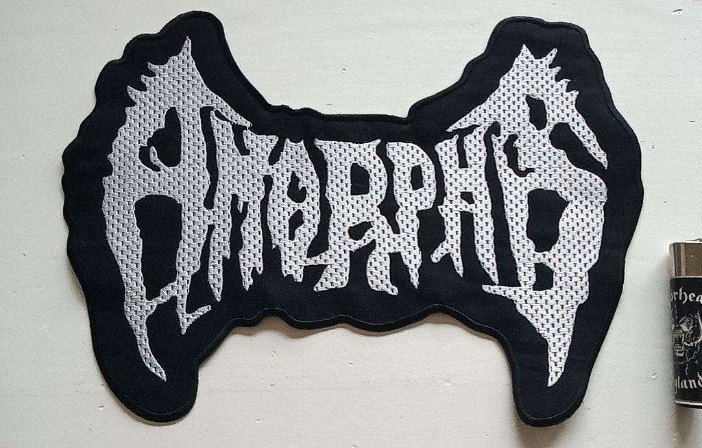Amorphis zeer mooie shaped backpatch 29x 20.5 cm patch metal, Verzenden, Nieuw, Kleding