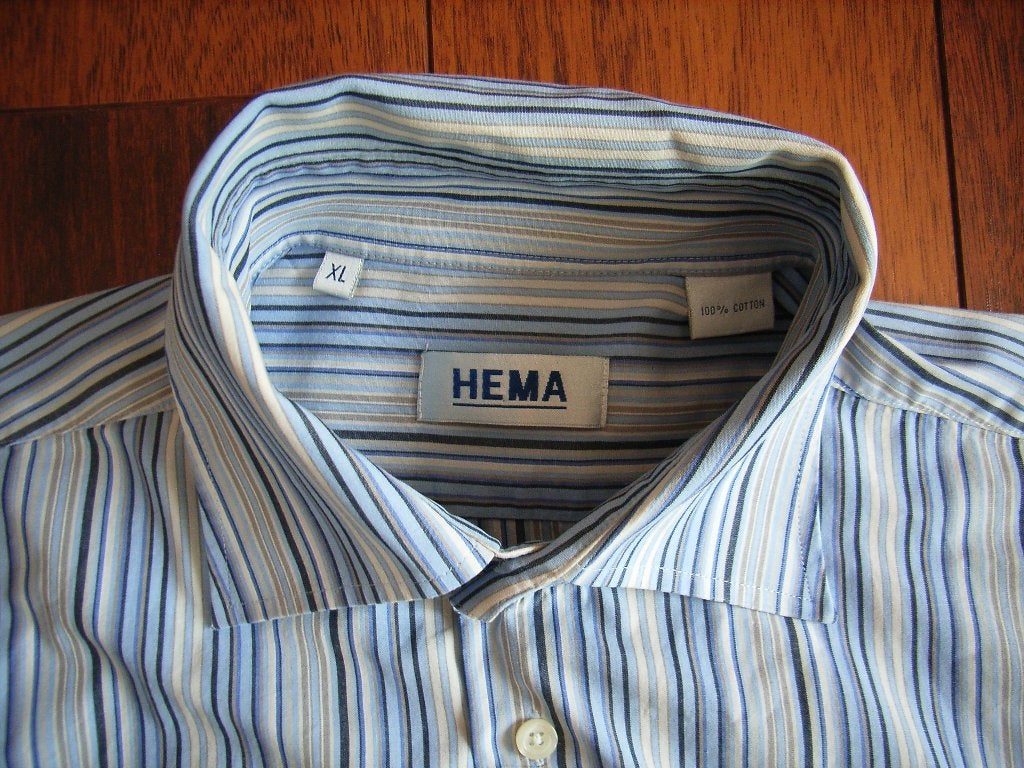 Nieuw sportief HEMA overhemd blauw/grijs gestreept maat XL, Hema, Blauw, Nieuw, Ophalen of Verzenden