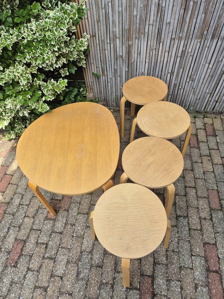 Krukjes - Ikea - Frosta - 4 stuks - Salontafel Alvar Aalto-*, Ophalen of Verzenden, Gebruikt, Hout