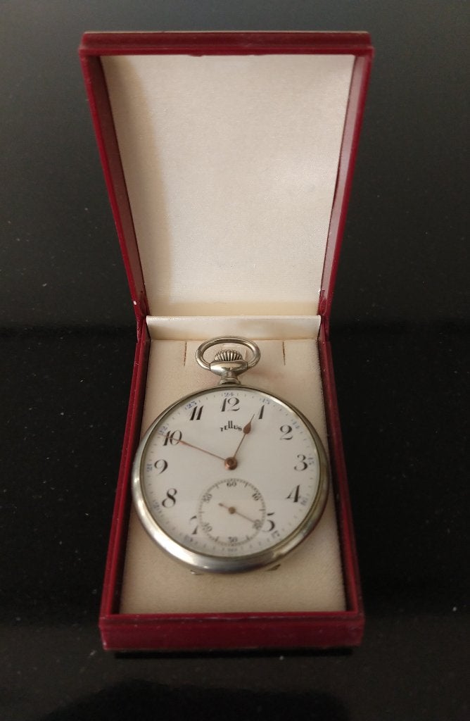 Tellus zakhorloge inclusief cassette werkend, Zakhorloge, Staal, 1960 of later, Ophalen