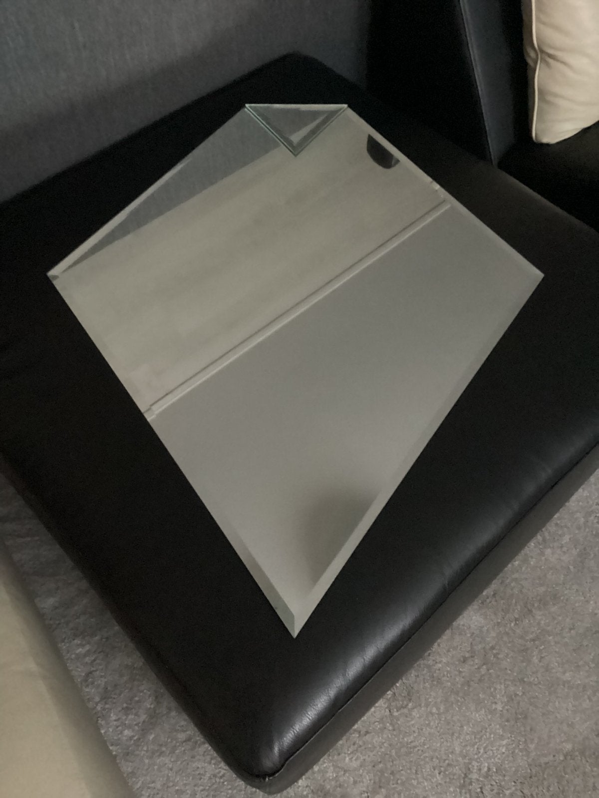 Wandspiegel geslepen glas als nieuw, Ophalen, Zo goed als nieuw, Rechthoekig, Minder dan 100 cm