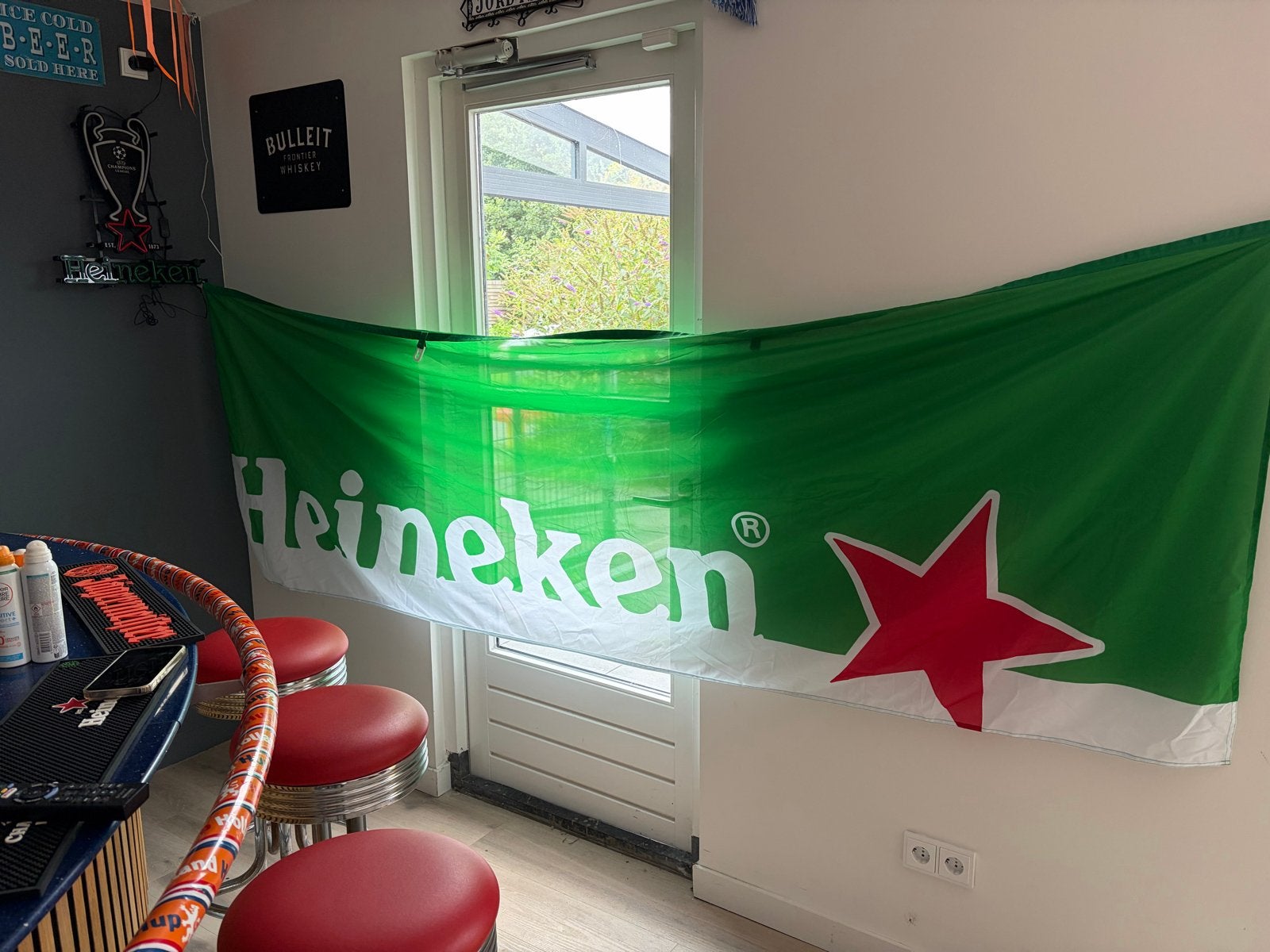 Heineken vlag 300cm bij 100cm, Ophalen of Verzenden