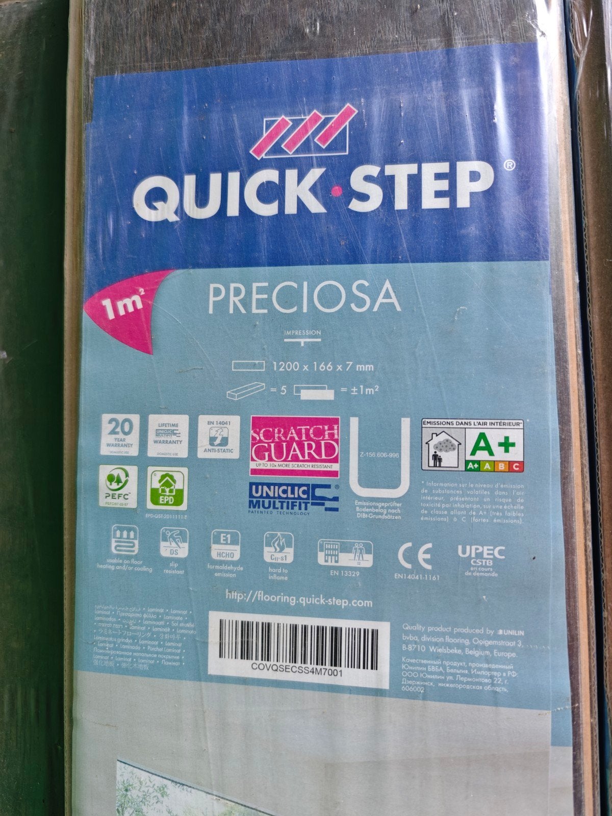 8 m2 Quick Step Preciosa Laminaat Vloer donker bruin, Ophalen, 50 tot 150 cm, 5 tot 10 m², Zo goed als nieuw