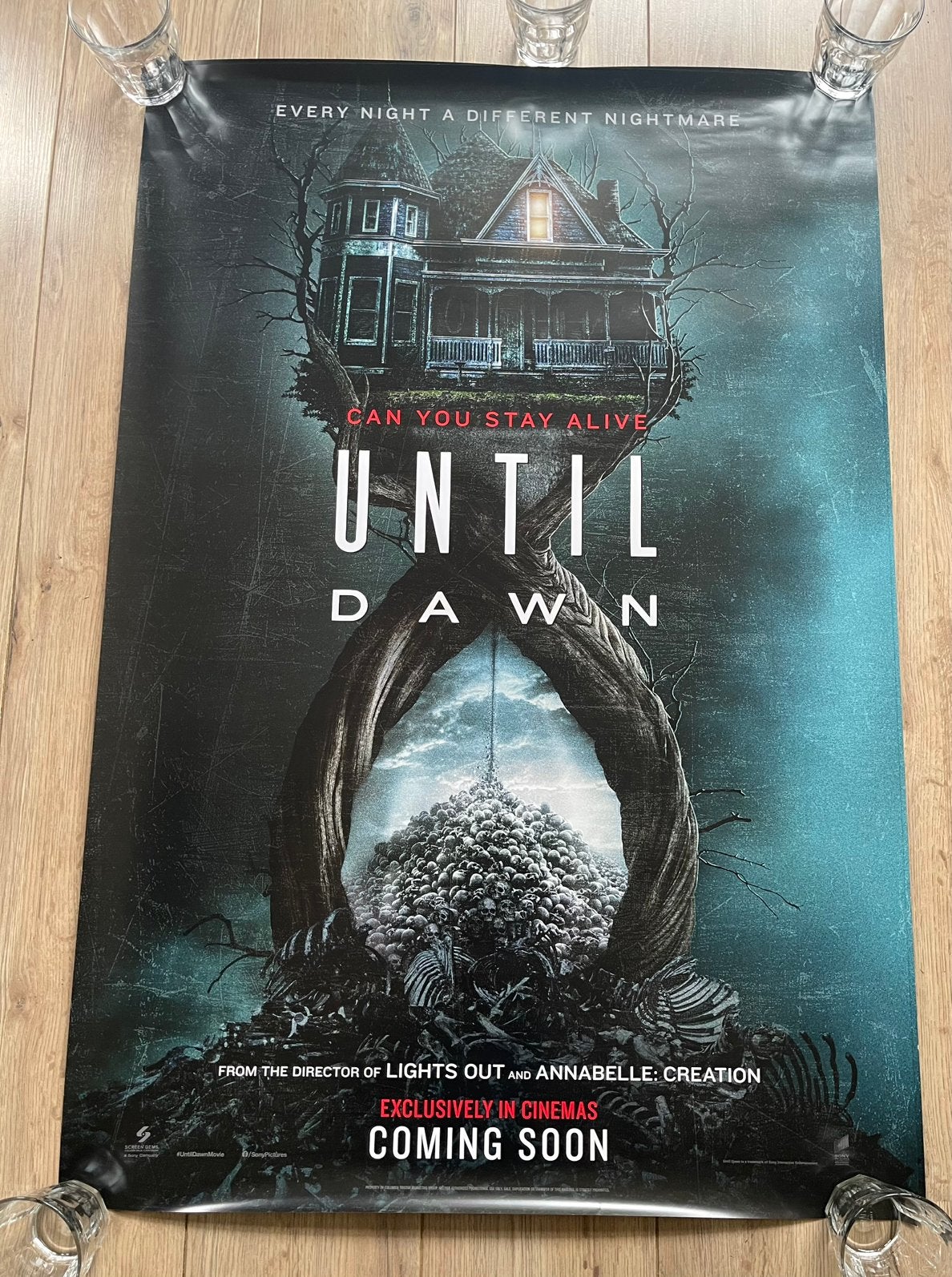 Until Dawn Filmposter 100 x 70 cm, Verzamelen, Ophalen of Verzenden, Zo goed als nieuw, Deurposter of groter, Film en Tv