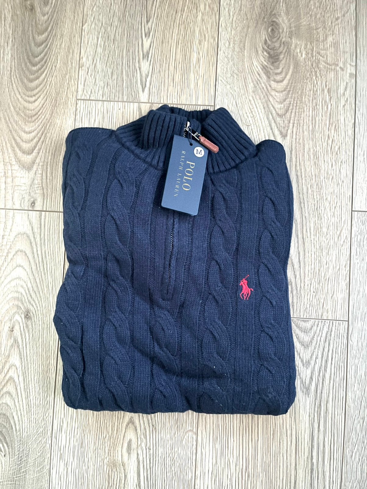 Ralph Lauren knitted quarter zip - Navy blue - M, Ophalen of Verzenden, Nieuw, Maat 48/50 (M), Blauw