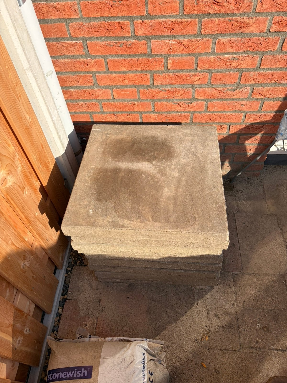 50x50x5 terrastegels grijs (9 stuks), Tuin en Terras, Ophalen, Gebruikt, Beton, Terrastegels