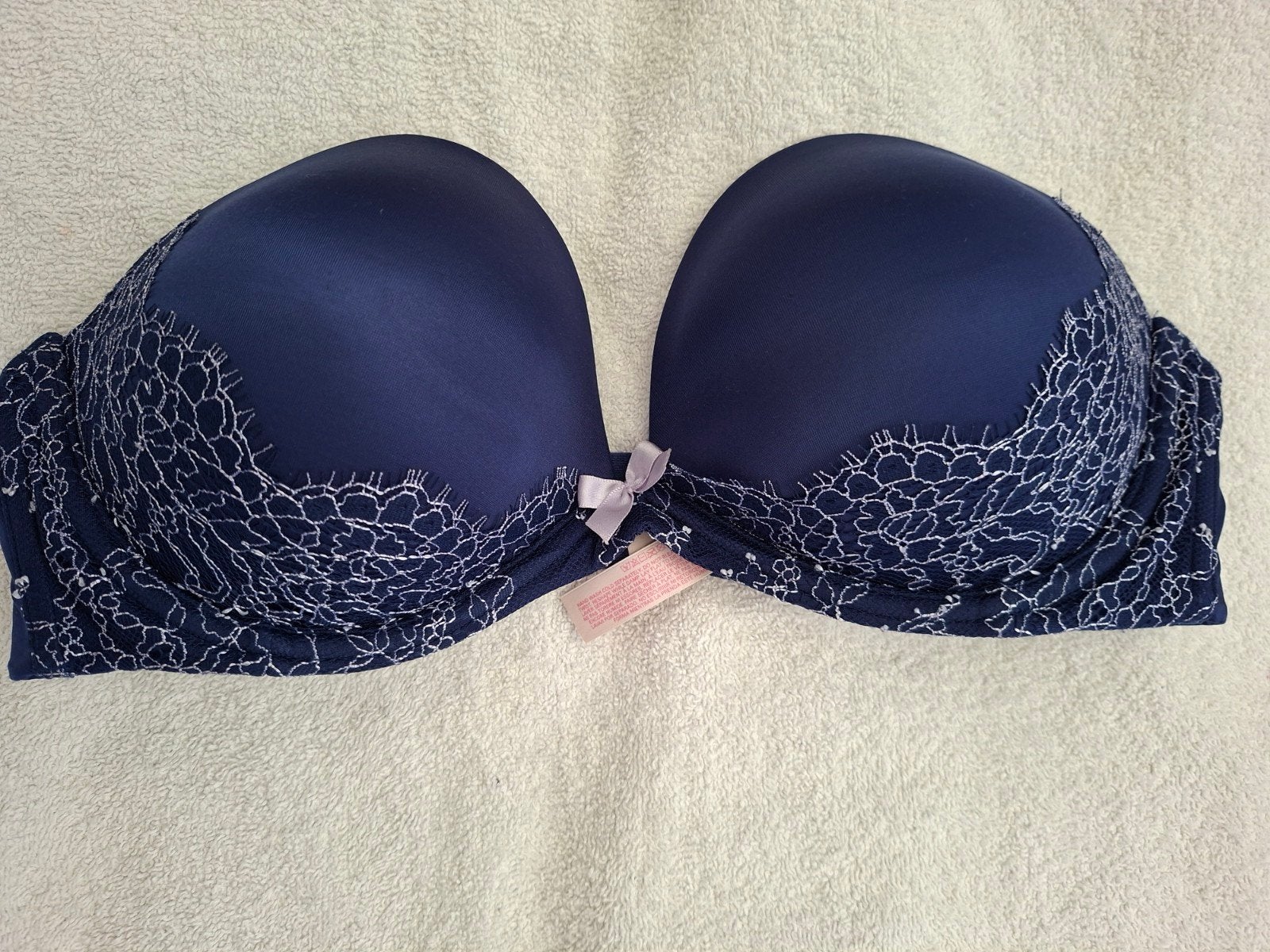 Victoria's Secret Strapless BH 34C Donkerblauw Kant, Victoria's Secret, Verzenden, Blauw, BH