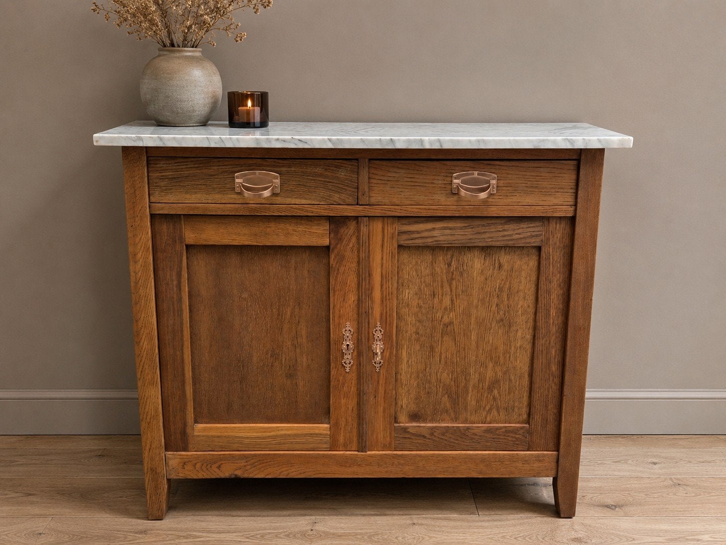 Erg mooi antiek kastje / commode / wastafel met marmer blad, Gebruikt, 75 tot 100 cm, Minder dan 50 cm, Commode