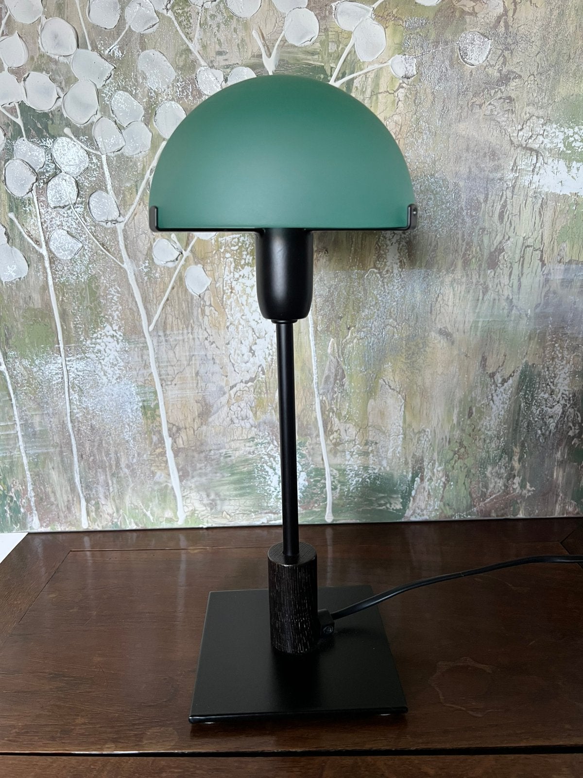 Schemerlamp met mat glazen kap, Met schakelaar, Groen, 43 cm, E14 (klein)