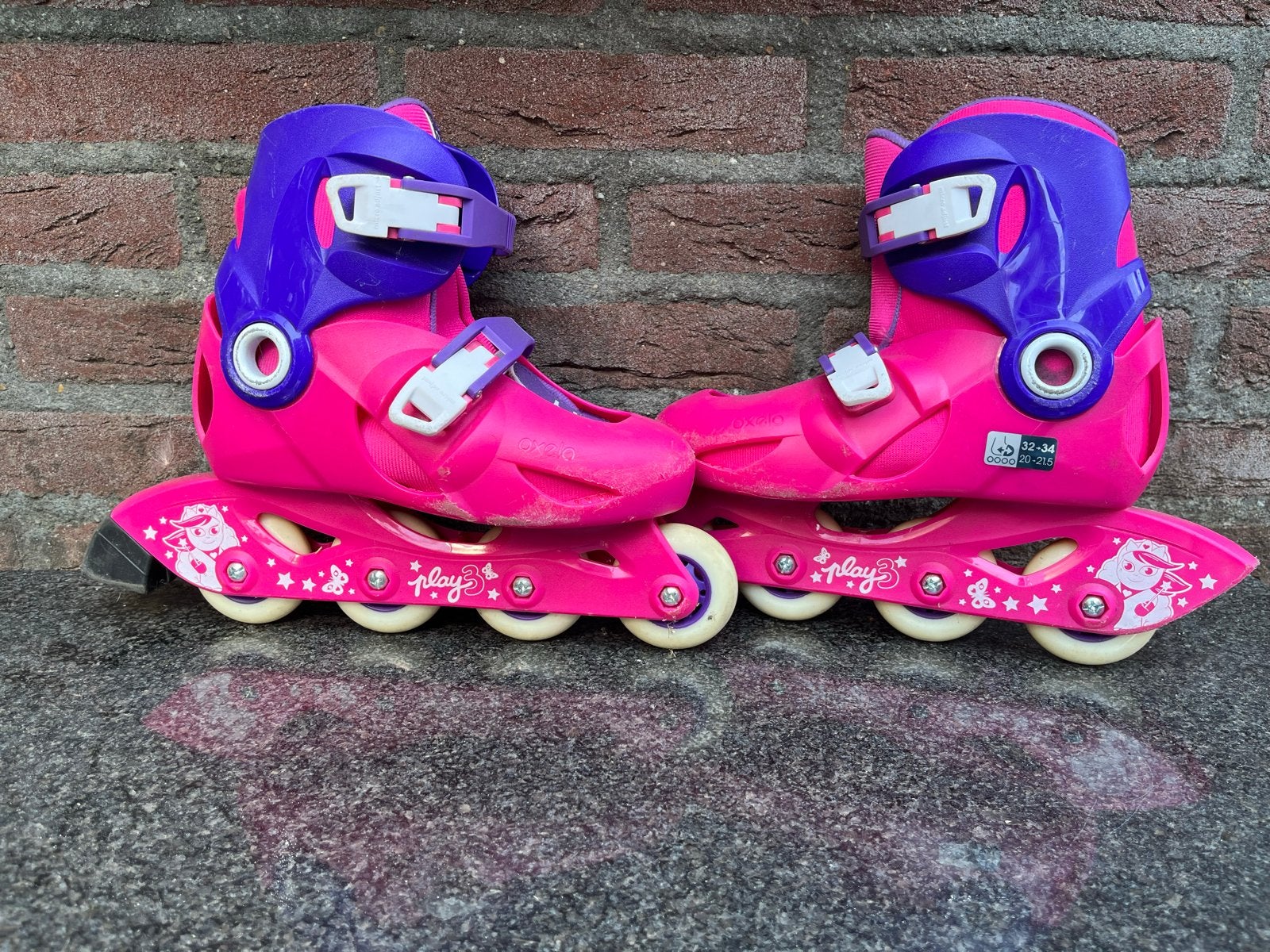 Oxelo Play 3skeelers/ skates - verstelbaar maat 32-34, Ophalen, Gebruikt, Overige typen, Overige merken