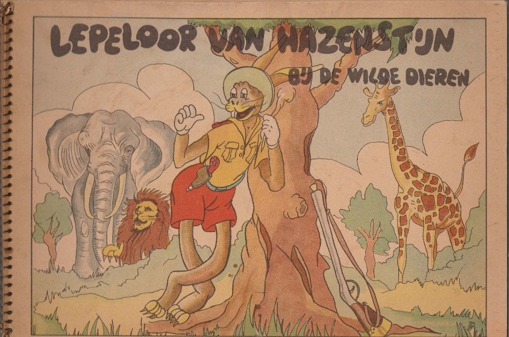 Lepeloor van Hazenstijn bij de wilde dieren-A.J. Blom"", Antiek en Kunst, Ophalen of Verzenden