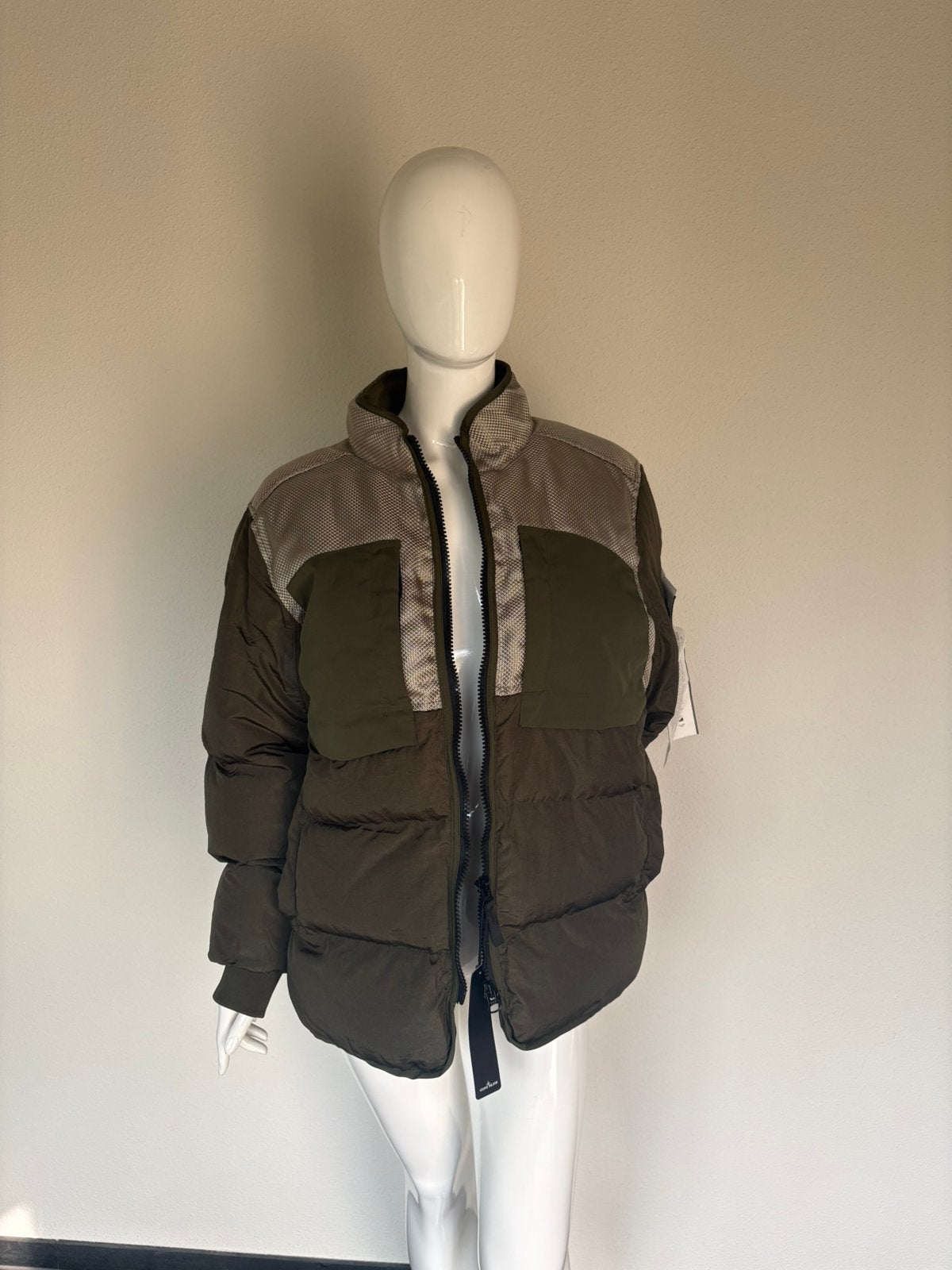 STONE ISLAND MODIFIED PANAMA 6/3 HT NYLON JAS HEREN L GROEN, Ophalen of Verzenden, Nieuw, Maat 52/54 (L), Groen