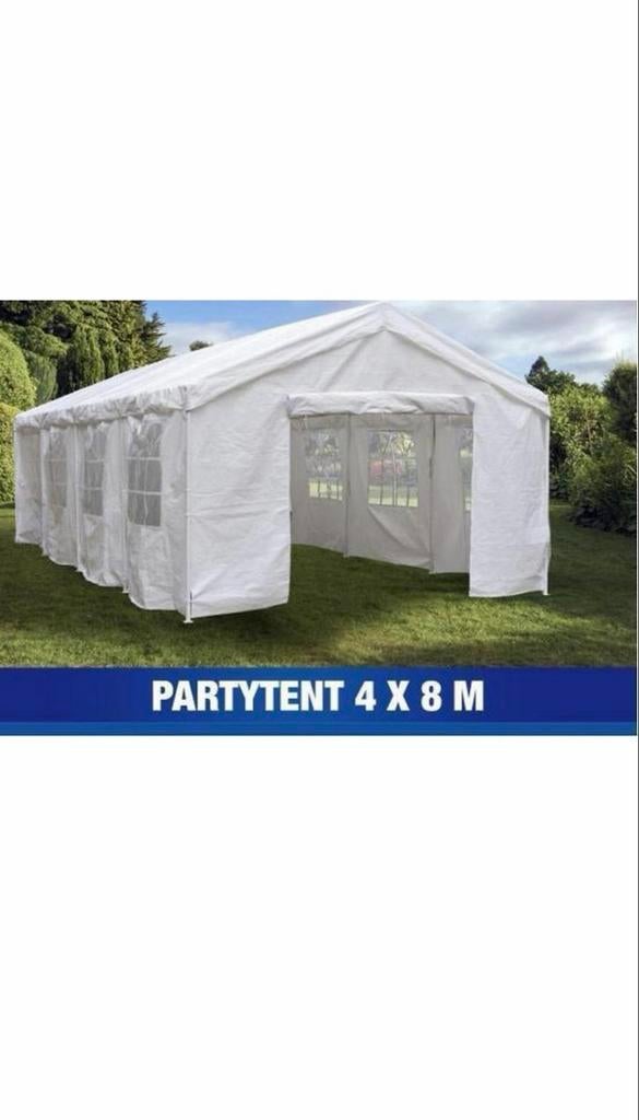 Partytent 4x8m te huur!, Ophalen, Partytent, Zo goed als nieuw, 4 tot 6 meter